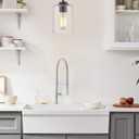 Beionxii Glass Pendant Light | Farmhouse Mini Pendant Lighting for Kitchen Island Dining Room Over The Sink, Oil Rubbed Bronze with Bubble Glass - BXD9002-1H-2P
