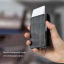 RFID Wallet for Men with AirTag Holder - Brushed Aluminum Pop Up Card Holder, Slim Money Clip Wallet Fits Front Pocket with ID Window, Holds 11 Cards and Cash, Gift for Men