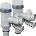Plunger Valve with Pipe Holder Pool Hose Adapter for Above Ground Pools, Pool Pump Hose Replacement Parts (2 Pack)