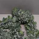 Winlyn 5.9' Long Faux Silver Dollar Eucalyptus Leaves Greenery Artificial Garland in Grey Green for Wedding Arch Swag Backdrop Doorways Table Runner Indoor Outdoor