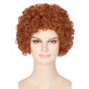 Miss U Hair Women Short Curly Red Orange Wig Halloween Cosplay Costume Wig