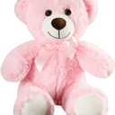 Teddy Bear Stuffed Animal, 12inch Teddy Bear Plush Toy, Birthday Valentine's Day Xmas Gifts for Kids Boys Girls Friends (B-Pink)