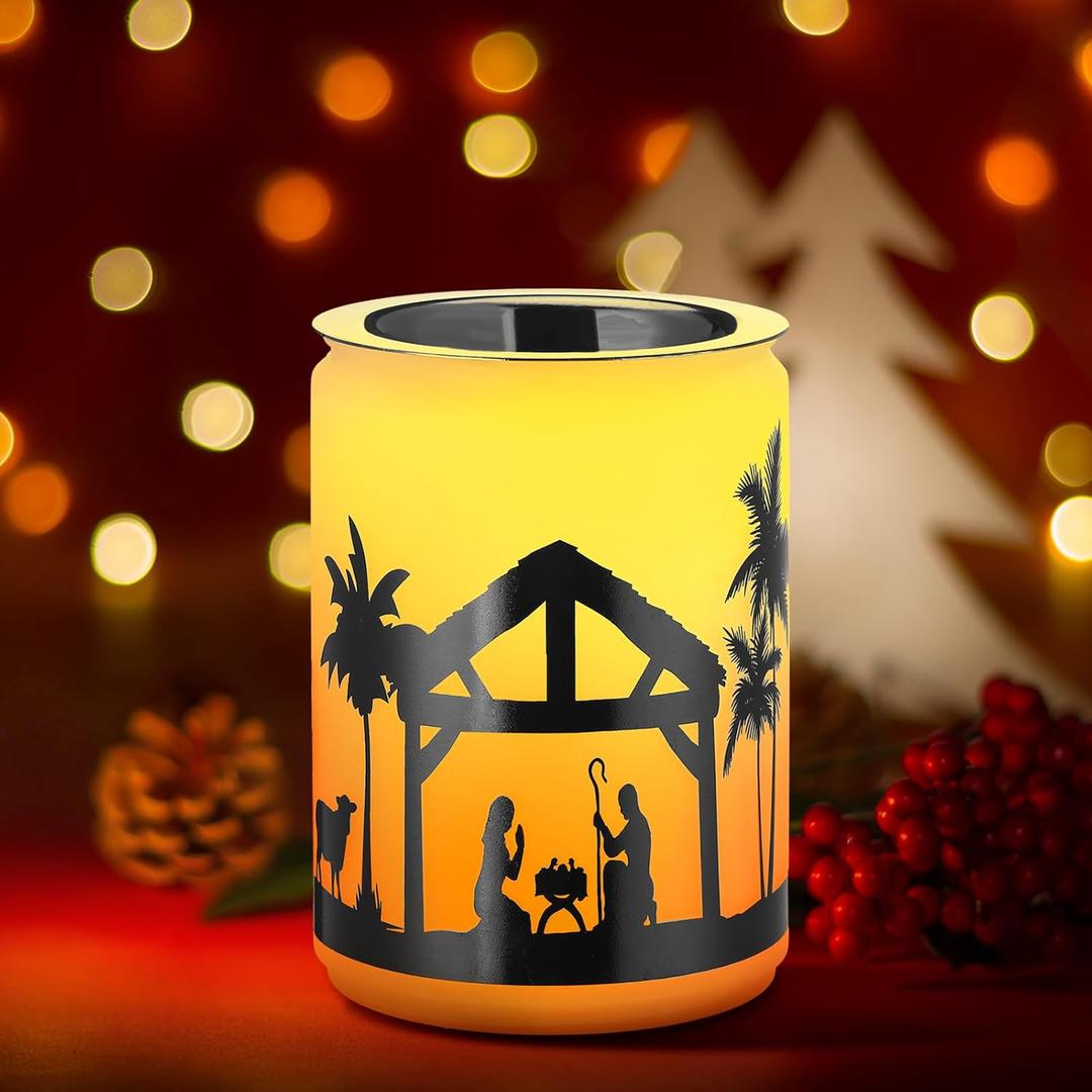 Nativity Scene Christmas Wax Warmer, Scented Candle Wax Melt Warmer for Holiday Collection for Fragrance Cubes and Tarts