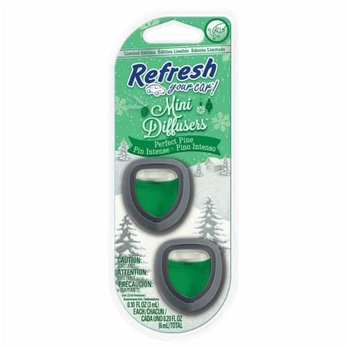 Refresh Car Air Freshener Vent Clip & Mini Car Oil Diffuser, Perfect Pine