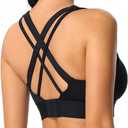 High Impact Sports Bra for Women - Criss-Cross Back, Molded Cups, Hook and Eye Closure - High Support Running Bra (Black, S)