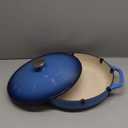 Lodge 3.6 Quart Enameled Cast Iron Oval Casserole With Lid  Dual Handles  Oven Safe up to 500 F or on Stovetop - Use to Marinate, Cook, Bake, Refrigerate and Serve  Caribbean Blue