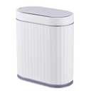 ELPHECO Bathroom Trash can Motion Sensor, AutomaticGarbage can, Slim Plastic Smart Trash Bin with Lid, Commercial Intelligent Wastebaskets for Bedroom, Bathroom, Office, White Grey