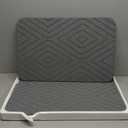 2 Pack Stone Bath Mat, Diatomaceous Earth Shower Mat, Non-Slip Super Absorbent Quick Drying Bathroom Kitchen Floor Mat, 24x15, Grey (1'3" x 1'11" (Rectangular))