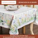 Maison d' Hermine Table Cloth Rectangle Table 100% Cotton 70 x 120 Inches Tablecloth Reusable Decorative for Dining Kitchen Room Farmhouse Home Gifts for Mothers Day Spring Summer - Fleurs De Mai