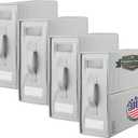 LOFT + IVY Sheet Organizers and Storage  Bed Sheet Holders Box for Linen Closet, Foldable Bedding Storage with Handles, Label Slot, Closure (Pack of 4, Grey)