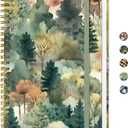 Aesthetic Journal for Women, A5 Hardcover Spiral Notebook, College Ruled Lined Journal for Writing & Note Taking, 140 Pages, Misty Woods