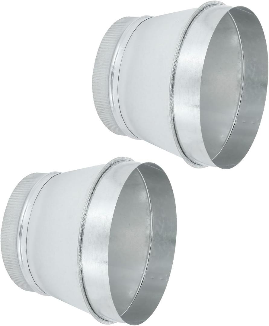 PATIKIL 10 Inch to 8 Inch Duct Reducer, 2 Pcs Galvanized Steel Round Air Duct Reducer Crimped Pipe Increaser Adapter Connector Fitting Coupling for HVAC, Ventilation Systems