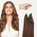 Luxy 100% Remy Human Hair  Halo Clip-In Hair Extensions Natural Looking Volume & Length - One-Piece - Easy 5-Min Application 180 grams 20" Chestnut Brown Halo (20 Inch)