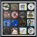 CD Case, DVD Display Rack, CD/DVD Case Display Frame, Signed Album Display Frame, Disc Collection Display, Multimedia wall Art, Can be stored on 8 Discs and 8 Covers.24.8X 24.8X 1.77,Black,1 Pack