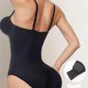 Women's Strapless Body Shaper Tummy Control Waist Push-Up Bodysuit with Cups and Detachable Straps Shapewear L