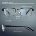 BLS Businessman Rectangular Reading Glasses - Professional Durable Readers - Blue-Light Blocking Lenses