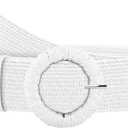 Straw Woven Elastic Belt for Women, Boho Braided Raffia Waist Belt, Stretch Rattan Belt for Summer Dresses