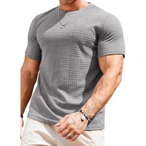 Dokotoo Men Men's T Shirts Summer Crewneck Tee Shirts Casual Textured Short Sleeve Pullover Tshirts, Small