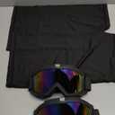 2Pcs Dirt Bike Goggles with Neck Gaiter, Motorcycle ATV Riding Ski Racing Goggles Windproof (Black)