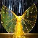 Sekopesy Illuminated LED Fairy Wings for Kids and Adults Multicolored Glowing Butterfly Wings for Enchanting Parties and Events (40inch for Kids, Yellow Lights)