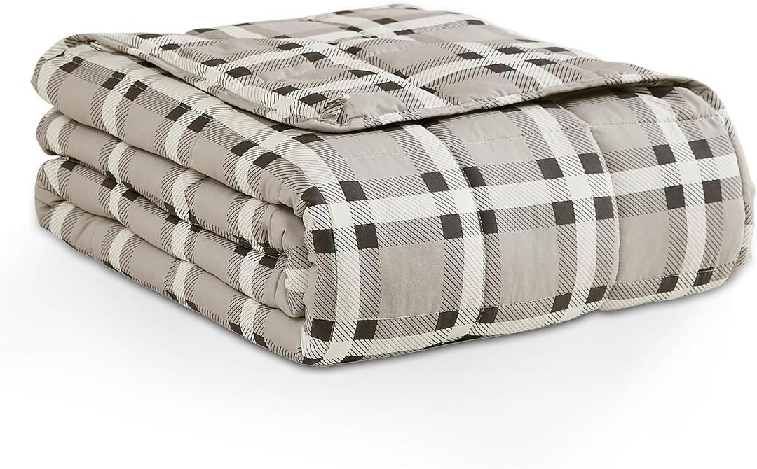 L'AGRATY Weighted Blanket - 48"x72" 15lbs Cooling Breathable Heavy Blanket Microfiber Material with Glass Beads for Adult All-Season Summer Fall Winter Soft Thick Comfort (16-white Checkered Pattern) L'AGRATY Weighted Blanket - 48"x72" 15lbs Cooling Breathable Heavy Blanket Microfiber Material with Glass Beads for Adult All-Season Summer Fall Winter Soft Thick Comfort (16-white Checkered Pattern)