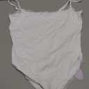 MANGOPOP Women's Cami Thong Bodysuit Double Lined Square Neck Backless Body Suit Adjustable Spaghetti Strap Tank Tops M