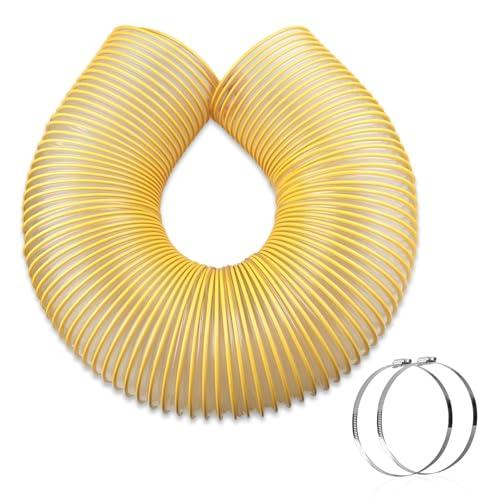 5 Foot Lawn Vacuum Hose, 7'' Diameter Lawn Vac Hose Compatible with DR Agri Fab Trac Vac Cyclone, Leaf Vac Hose, Fits Most Brands Lawn Leaf Vac Grass Catcher Bagger, with 2 Clamps