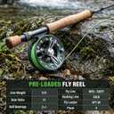PLUSINNO Fly Fishing Rod and Reel Combo Gear Portable Full Starter Kit, 5 Wt -9' Fly Rod, 5/6 Reel