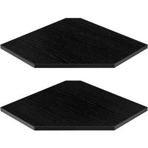 Corner Shelves 2-Pack for Bathroom & Kitchen, Space-Saving Floating Corner Wall Shelf with Easy Installation- Black (Set of 2)