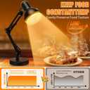 Portable Food Heat Lamp - [Foldable Design] [3S Quickly Heating] Food Warmer Light, Commercial Heat Lamp for Food, Catering Warming Lamp for Parties, Buffet, Pizza, Chocolate (Black)