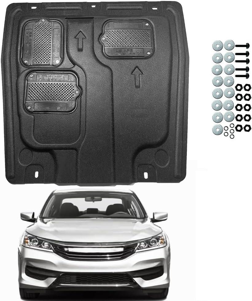 Front Engine Splash Shield Fit for Honda Accord 2014 2015 2016 2017 Skid Plate Suitable for Accord Engine Guard Cover Mud Flaps Directly Replace Original One Black