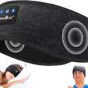 MUSICOZY Sleep Headphones Bluetooth 5.4 Headband, Wireless Earphones Music Sleep Earbuds Sleeping Eye Mask with HD Stereo Speakers for Workout Running Travel Yoga, Ideal Gifts for Women Men (Black)