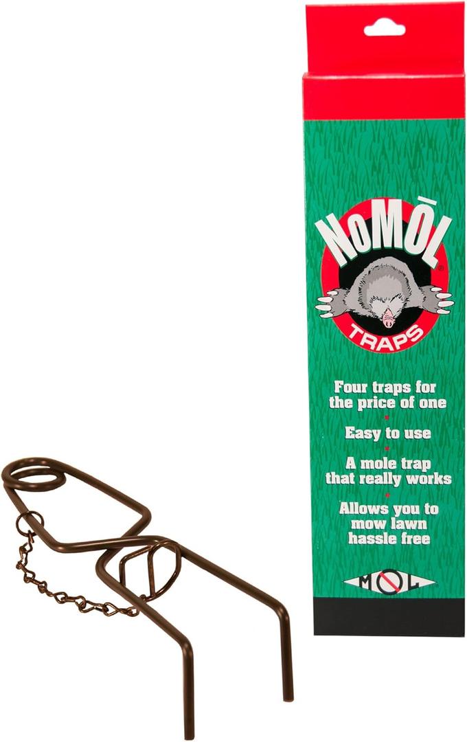 NoMol Mole Trap by Wildlife Control Supplies  Wire Tong Underground Spring Trap  Safe & Effective Pest Control for Commercial & Residential Use  Great for Backyards, Gardens, & Flower Beds