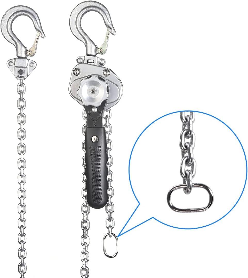 Mini Lever Chain Hoist 1/2 tonSmall Come Along 1100 lbs 5ft Lift Weighs just 5.8 pounds
