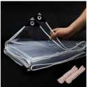 3'x6' 20 Mil Heavy Duty Clear Vinyl PVC Tarp, UV Resistant Glass Tarps Transparent Tarpaulin with Grommets & Reinforced Edges, Suit for Plant Greenhouse Balcony Garden Pet Hutch Roof, Full Size