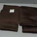 ChrisDowa Small Window Curtains for Kitchen and Bedroom - Grommet Short Thermal Insulated Room Darkening Curtains (2 Panels, Brown, 34 x 36 Inch)