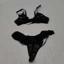 Avidlove Sexy Lingerie for Women Lace Mesh Matching Bra and Panty Sets Bralette 2 Piece Lingerie Set (Black, Small)