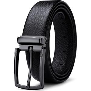 Men's Genuine Leather Dress Belt, 1.38" Wide, Premium Cowhide Business Casual Belt, Classic Design for Work and Formal Wear