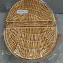 Wicker Picnic Basket with Removable Liner, Empty Picnic Baskets with Lid, Vintage-Style Picnic Hamper with Folding Woven Handle for Picnic, Camping, Outdoor, Halloween, Thanks Giving, Birthday (Cream)