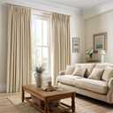 Beige Velvet Pinch Pleated Curtains 84 Inches Long for Bedroom Living Room Neutural Elegant Soft Velvet Modern Boho Blackout Thermal Curtain Drapes Home Decor Set of 2,84 inch Length 7FT