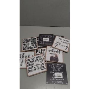 Funny Bathroom Sign Decor, Art Decor for Bathroom Shelf Yourself Restroom Sign, 5 Inch Decor Wood Plaque With Stand, Modern Bathroom Decor Set of 10