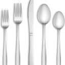30 Piece Silverware Set Service for 6,Premium Stainless Steel Flatware Set,Mirror Polished Cutlery Utensil Set,Durable Home Kitchen Eating Tableware Set,Include Fork Knife Spoon Set,Dishwasher Safe