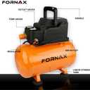 FORNAX 3 Gallon Portable Air Compressor with Kits, 110 PSI Hot Dog Air Compressor, Oil Free