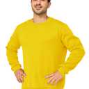 Asrlivp Mens Crewneck Sweatshirts Casual Fleece Pullover Sweatshirt Long Sleeve Basic Sweat Shirts(XXXL,Yellow) (XXXL)