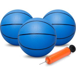 Mini Basketball for Mini Basketball Hoop, 6" Replacement Ball for Over The Door Hoop, Little PVC Basketballs for Kids Toddler, Beach Indoor Outdoor Pool Sport Game Gift, Blue 3 PCS