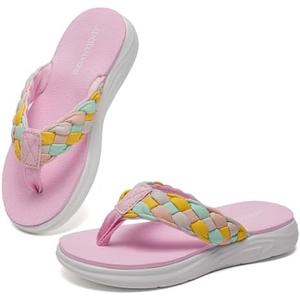 WateLves Girls Flip Flops Non-Slip Casual Thong Sandals Summer Sandal Shoes for Beach Swim Pool (Little Kid/Big Kid), Size 34