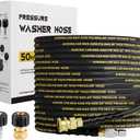 Pressure Washer Hose 50FT with 3/8 Inch Quick Connect, Kink Resistant High Tensile Wire Power Washer Hose, Industry Grade for Power Washer Hose with 2 pcs M22 14mm Adapter Set, 4200 PSI