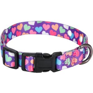 Rhea Rose 1 Inch Replacement Collar Strap Shock Collar with 2 Holes, Compatible with Nearly All Brands and Models of Underground Electric Dog Fences and Training Collars, Heart Print Pattern