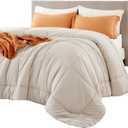 Bedsure Comforter Duvet Insert - Quilted Comforters Queen Size, All Season Duvet, GentleSoft Down Alternative Bedding, with 8 Tabs, Gifts for Women/Men, Linen, Queen 88 x 88 Inches