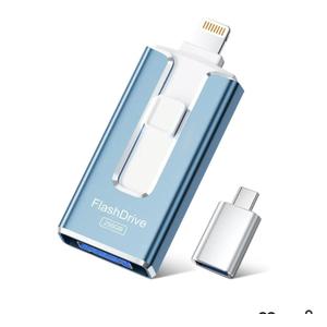 MFi Certified Flash Drive for iPhone iPad 256GB, Photo Stick for External Memory Storage, Easily Back Up and Save Photos Videos, USB Memory Stick Thumb Drive for iPhone/iPad/Android/PC (Sky Blue)